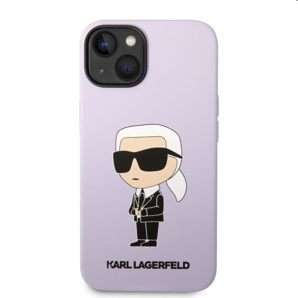 Zadný kryt Karl Lagerfeld Liquid Silicone Ikonik NFT pre Apple iPhone 14 Plus, fialová