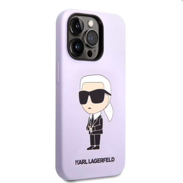 Zadný kryt Karl Lagerfeld Liquid Silicone Ikonik NFT pre Apple iPhone 14 Pro, fialová