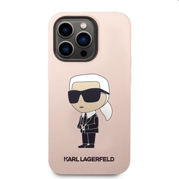 Zadný kryt Karl Lagerfeld Liquid Silicone Ikonik NFT pre Apple iPhone 14 Pro Max, ružová