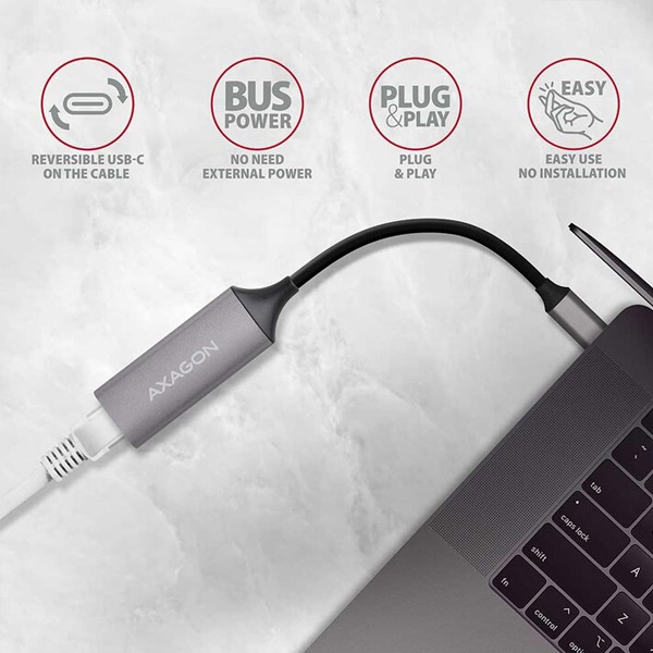 AXAGON ADE-TRC Type-C USB3.2 Gen 1 - gigabitový Ethernet 10/100/1000 adaptér AXAGON ADE-TRC Type-C USB3.2 Gen 1 - gigabitový Ethernet 10/100/1000 adaptér