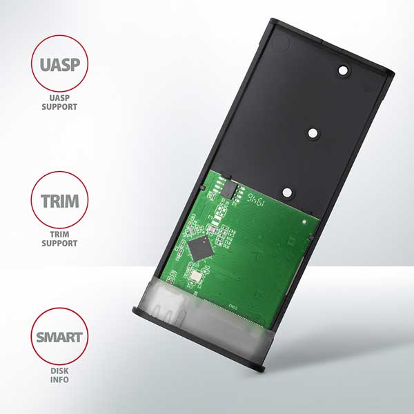 AXAGON EEM2-SBC USB-C 3.2 Gen 2 - M.2 SATA SSD 30-80 mm kovový box, bez skrutiek