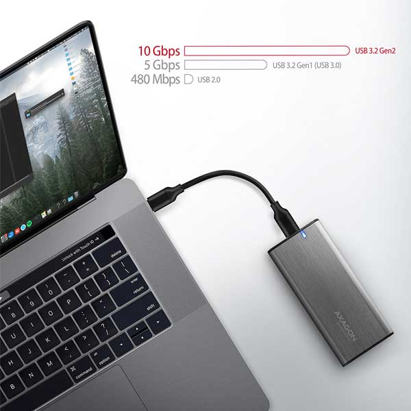AXAGON EEM2-SG2 USB-C 3.2 Gen 2 - M.2 NVMe & SATA SSD RAW box bez skrutiek, strieborný AXAGON EEM2-SG2 USB-C 3.2 Gen 2 - M.2 NVMe & SATA SSD RAW box bez skrutiek, strieborný