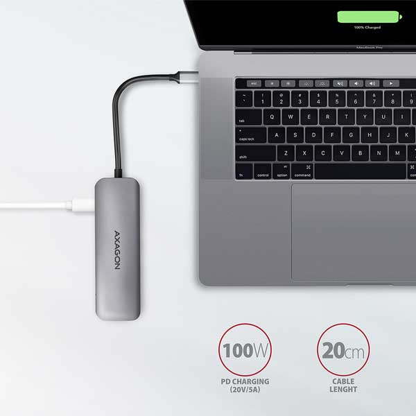 AXAGON HMC-5 2x USB-A, HDMI, SD/microSD, USB 3.2 Gen 1 hub, PD 100W, 20cm USB-C cable AXAGON HMC-5 2x USB-A, HDMI, SD/microSD, USB 3.2 Gen 1 hub, PD 100W, 20cm USB-C cable