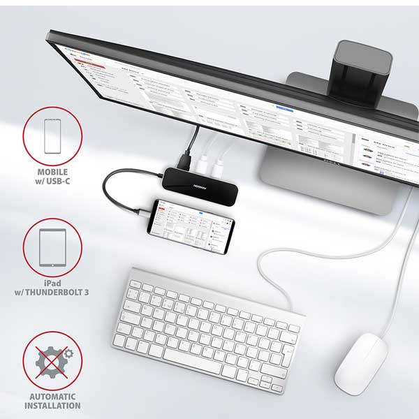 AXAGON HMC-6GL 3x USB-A, HDMI, RJ-45, USB 3.2 Gen 1 hub, PD 100W, 20cm USB-C kábel AXAGON HMC-6GL 3x USB-A, HDMI, RJ-45, USB 3.2 Gen 1 hub, PD 100W, 20cm USB-C kábel