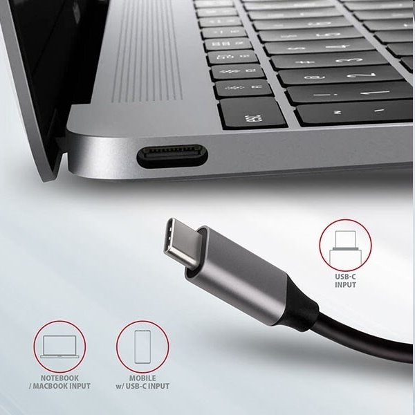 AXAGON HMC-6M2, USB 3.2 Gen 1 hub, porty 2x USB-A, HDMI, RJ-45 GLAN, SATA M.2 slot, PD 100W, kabel USB-C 18cm