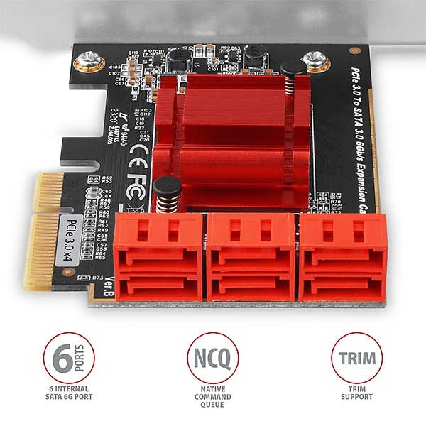 AXAGON PCES-SA6 PCIe radič, 6x internal SATA 6G port + LP AXAGON PCES-SA6 PCIe radič, 6x internal SATA 6G port + LP