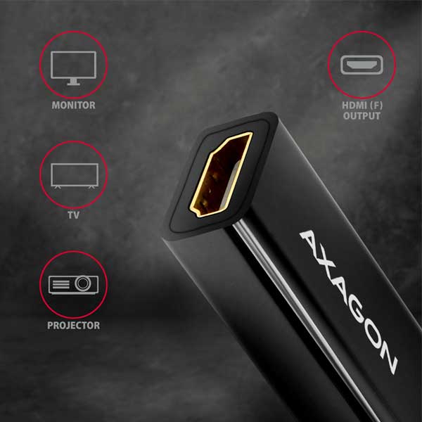 AXAGON RVDM-HI14N, Mini DisplayPort -> HDMI 1.4 redukcia / adaptér, 4K/30Hz