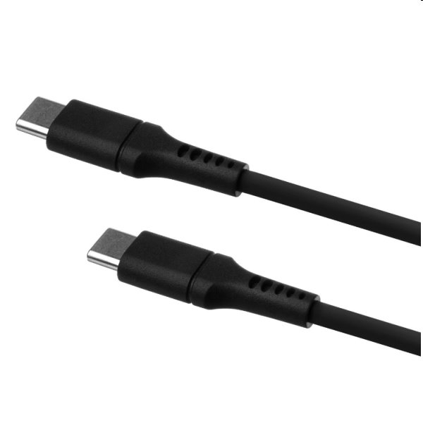 FIXED Dátový a nabíjací kábel USB-C/USB-C, PD, 0,5 m, čierny