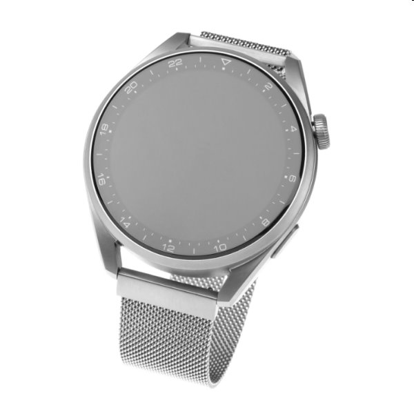 FIXED Mesh Nerezový remienok pre inteligentné hodinky 22 mm, strieborná