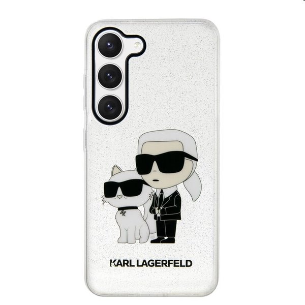 Zadný kryt Karl Lagerfeld IML Glitter Karl and Choupette NFT pre Samsung Galaxy S23 Plus, transparentná