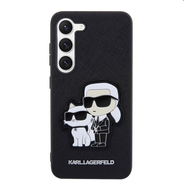 Zadný kryt Karl Lagerfeld PU Saffiano Karl and Choupette NFT pre Samsung Galaxy S23, čierna