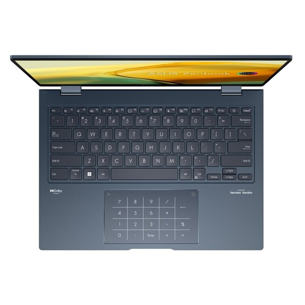 ASUS Zenbook Flip, i7-1360P, 16GB, 1TB PCIE G4 SSD, Integr., 14" OLED, Win11, modrá ASUS Zenbook Flip, i7-1360P, 16GB, 1TB PCIE G4 SSD, Integr., 14" OLED, Win11, modrá