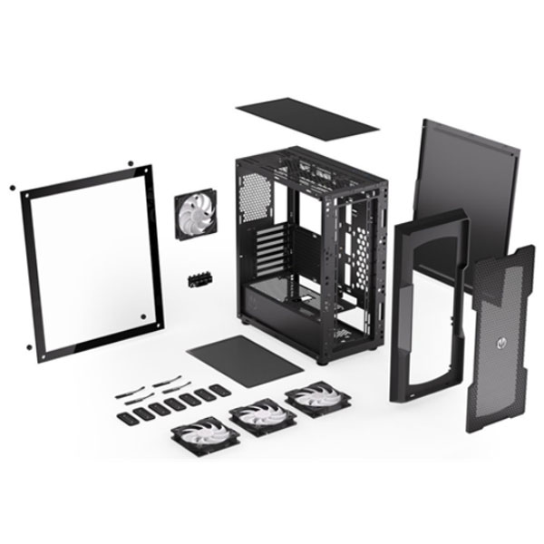ENDORFY case Regnum 400 ARGB / ATX / 4x120mm ARGB / 2xUSB / presklená bočnice / čierna