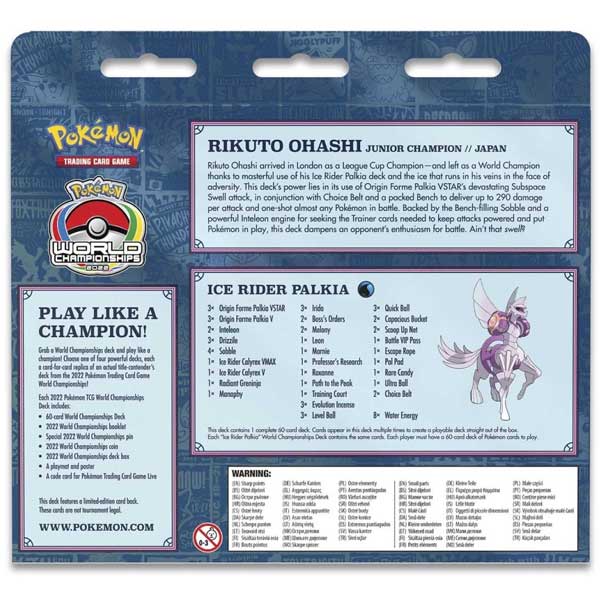 Kartová hra Pokémon TCG: World Championships Deck Rikuto Ohashi Ice Rider Palkia (Pokémon)