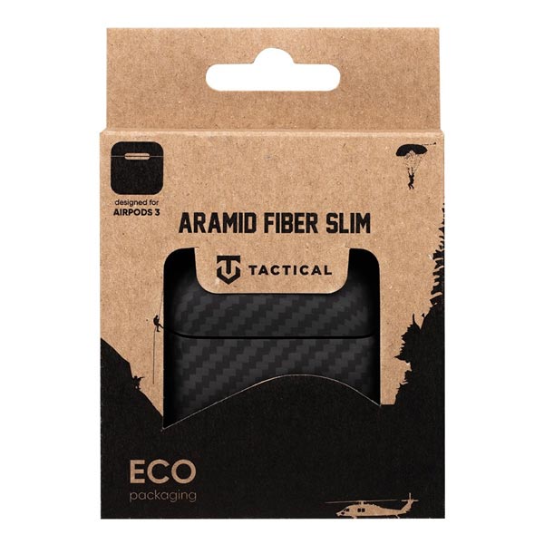 Kryt na slúchadlá Tactical Aramid Fiber Slim Airpods 3, čierne