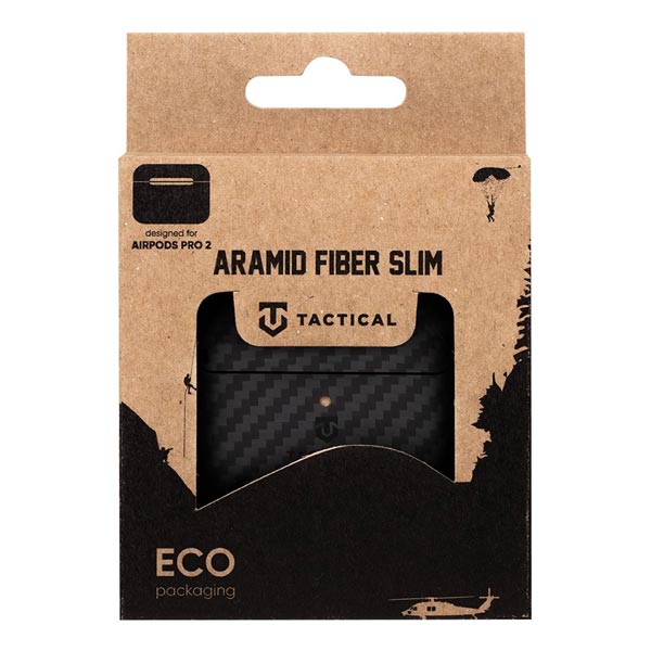 Kryt na slúchadlá Tactical Aramid Fiber Slim Airpods Pro 2, black