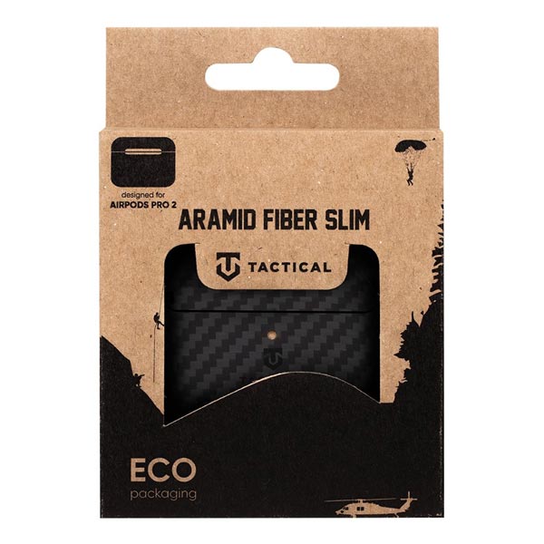 Kryt na slúchadlá Tactical Aramid Fiber Slim Airpods Pro 2, black Kryt na slúchadlá Tactical Aramid Fiber Slim Airpods Pro 2, black