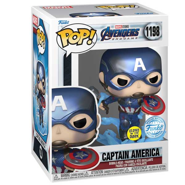 POP! Avengers Endgame: Captain America (Marvel) Metallic Special Edition (Glows in The Dark)