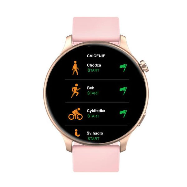 Smart hodinky Carneo Heiloo HR+, ružové