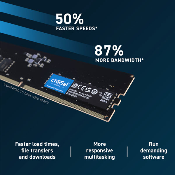 Crucial DDR5 32 GB kit 4800 MHz CL40 Operačná pamäť Unbuffered Crucial DDR5 32 GB kit 4800 MHz CL40 Operačná pamäť Unbuffered