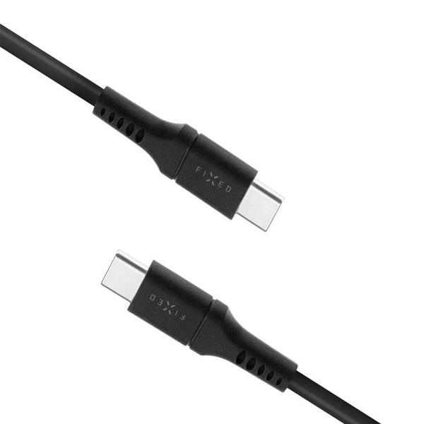 FIXED Dátový a nabíjací Liquid silicone kábel USB-C/USB-C, PD, 2 m, čierny FIXED Dátový a nabíjací Liquid silicone kábel USB-C/USB-C, PD, 2 m, čierny