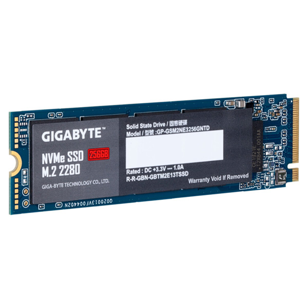 GIGABYTE 256 GB NVMe SSD disk, M.2, (1700 MB/s, 1100 MB/s)