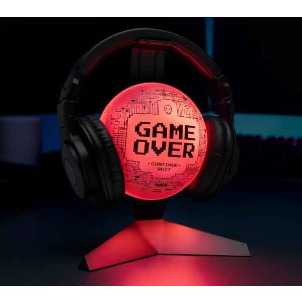 Game Over Stojan na slúchadlá s funkciou LED osvetlenia