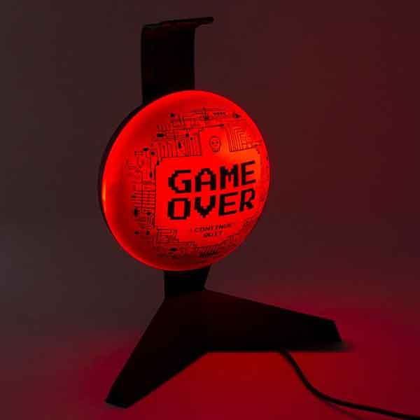 Game Over Stojan na slúchadlá s funkciou LED osvetlenia