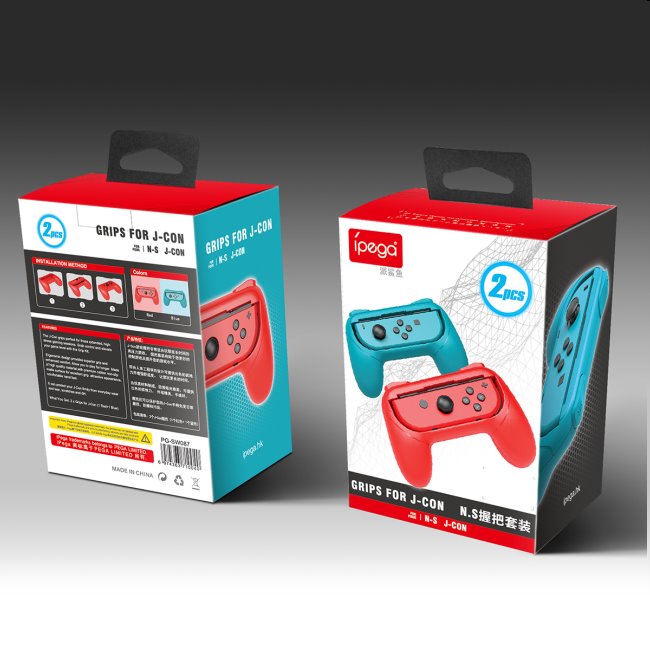 iPega gamepad Grip pre Nintendo Joy-Con ovládače, blue/red (2ks)