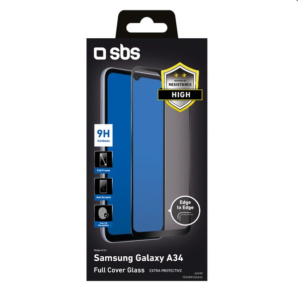 SBS Full Cover Glass Screen Protector pre Samsung Galaxy A34 5G, čierna