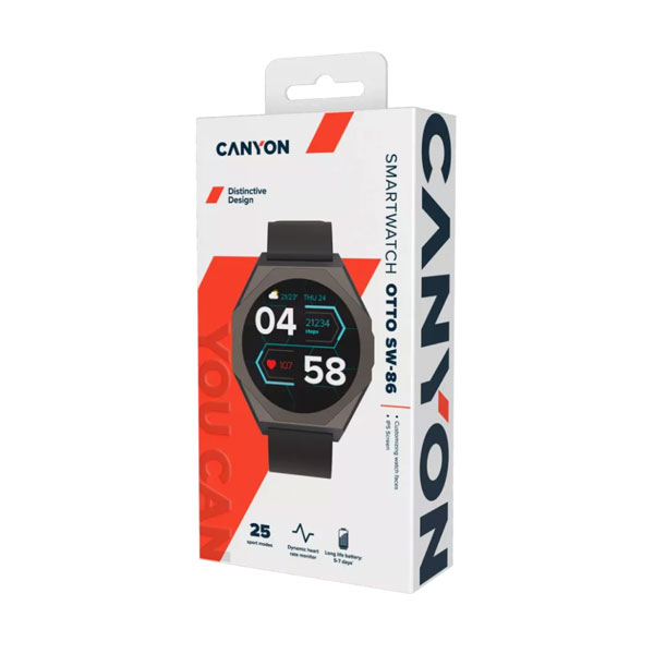 Canyon SW-86, Otto, smart hodinky, čierne Canyon SW-86, Otto, smart hodinky, čierne