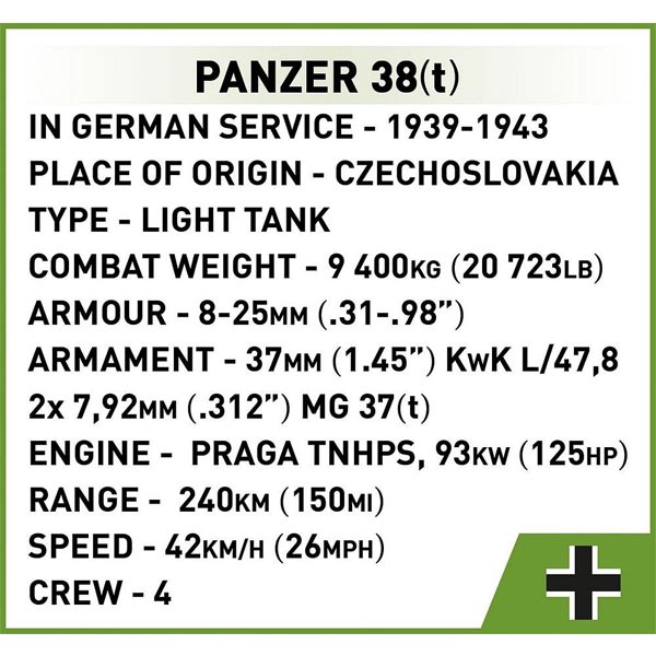 Cobi World War II PANZER 38 (T) & MATILDA