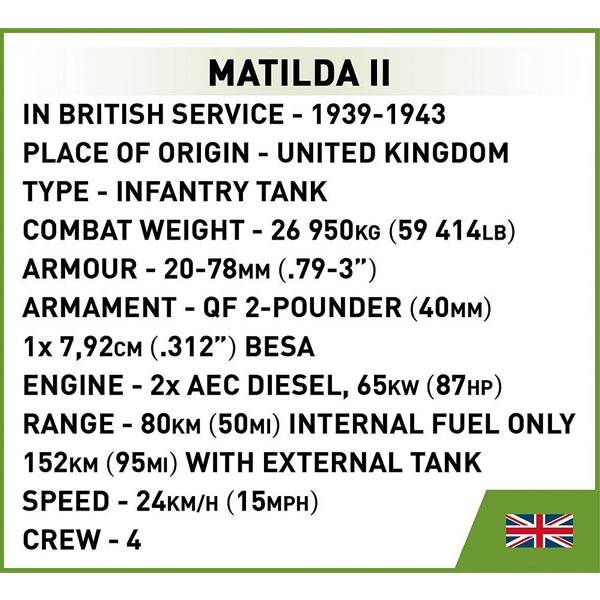 Cobi World War II PANZER 38 (T) & MATILDA