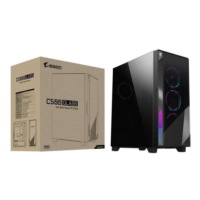 Gigabyte AORUS case C500 GLASS, E-ATX, Mid Tower
