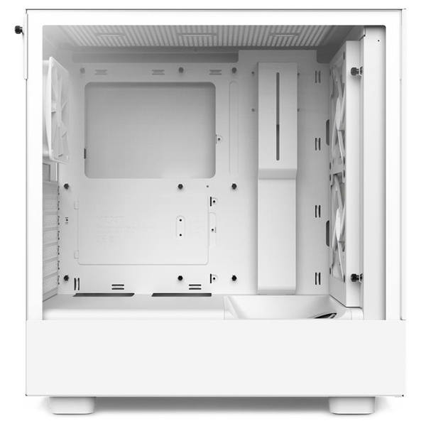 NZXT case H5 Flow RGB edition / 2x120 mm fan / USB 3.0 / USB-C 3.1 / RGB / tempered glass / mesh panel / white NZXT case H5 Flow RGB edition / 2x120 mm fan / USB 3.0 / USB-C 3.1 / RGB / tempered glass / mesh panel / white