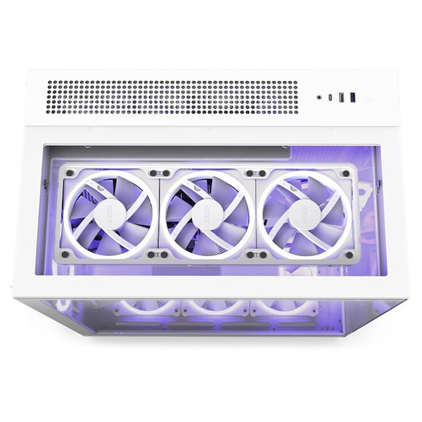 NZXT H9 Elite Dual-chambers PC skrinka, ATX, 3 x RGB 120 mm, 1x 120 mm ventilátor, sklo, biela