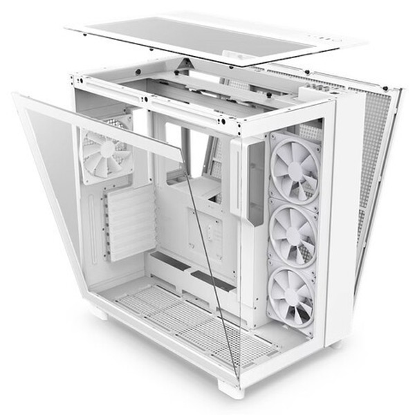 NZXT H9 Elite Dual-chambers PC skrinka, ATX, 3 x RGB 120 mm, 1x 120 mm ventilátor, sklo, biela