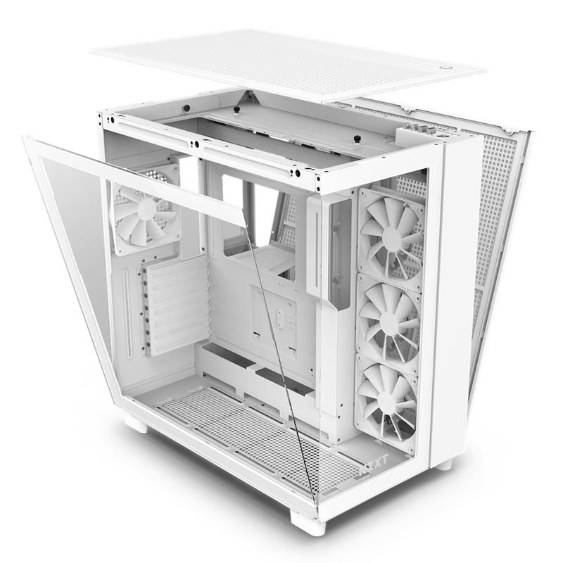 NZXT case H9 Flow, ATX, Large Dual Chamber Mid Tower, white