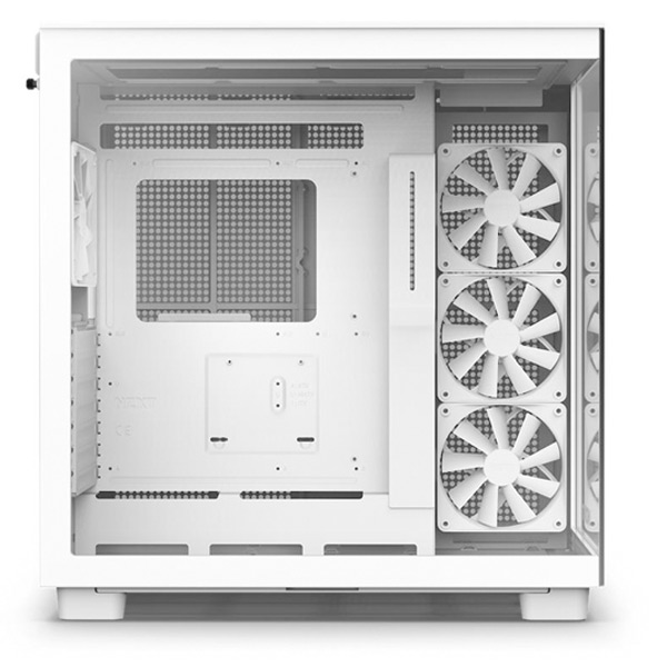 NZXT case H9 Flow Dual-chambers ATX / 4x120mm fan / 10xfan / mesh top / glass side panel, front / white