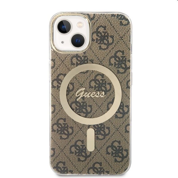 Zadný kryt Guess 4G IML MagSafe pre Apple iPhone 13, hnedá