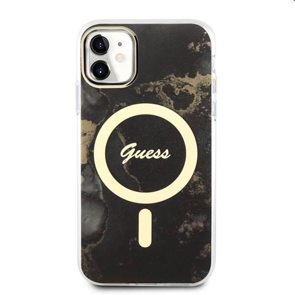 Zadný kryt Guess Marble IML MagSafe for Apple iPhone 11, čierna