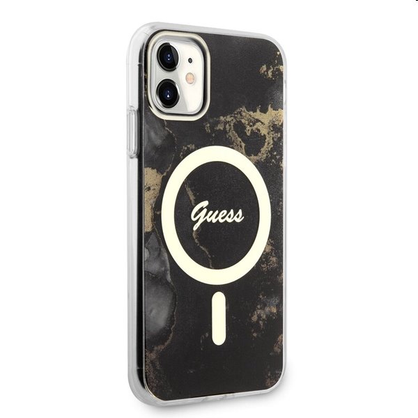Zadný kryt Guess Marble IML MagSafe for Apple iPhone 11, čierna