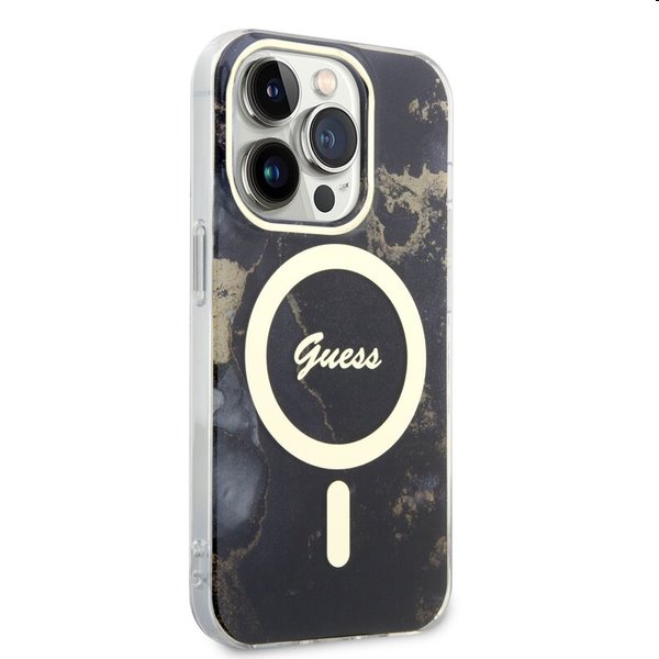 Zadný kryt Guess Marble IML MagSafe for Apple iPhone 13 Pro Max, čierna