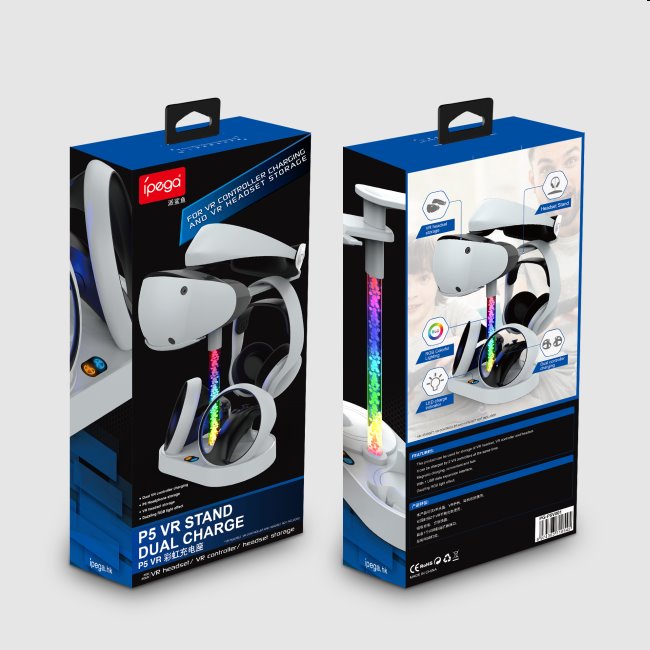 iPega PlayStation 5 VR2 multifunkčný nabíjací stojan iPega PlayStation 5 VR2 multifunkčný nabíjací stojan
