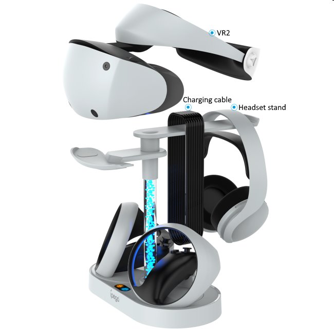 iPega PlayStation 5 VR2 multifunkčný nabíjací stojan iPega PlayStation 5 VR2 multifunkčný nabíjací stojan