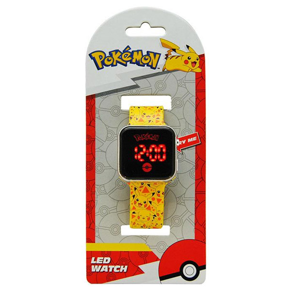 Detské LED hodinky Pokémon Pikachu, žlté