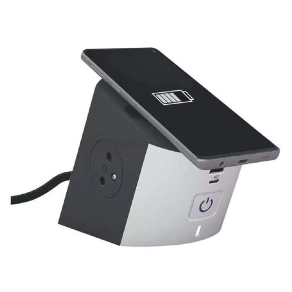 Legrand stolová indukčná nabíjacia stanica 2x2P+T USB A+C 2m