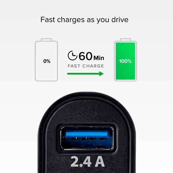 SBS Autoadaptér Mini 2x USB, 2,4 A, 12/24V, čierna