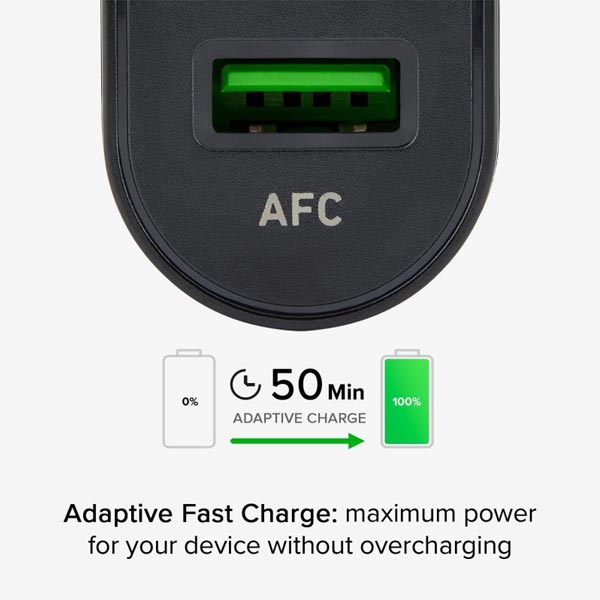 SBS Cestovný adaptér USB AFC/USB-C, PD 25 W, čierna