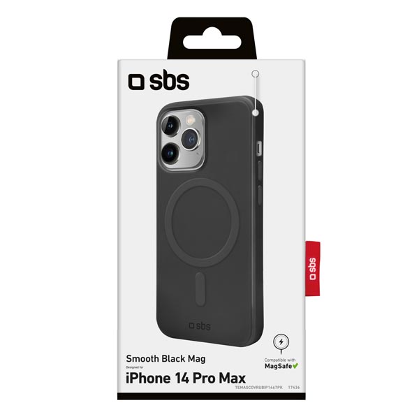 SBS Puzdro Smooth Mag kompatibilné s MagSafe pre iPhone 14 Pro Max, čierna